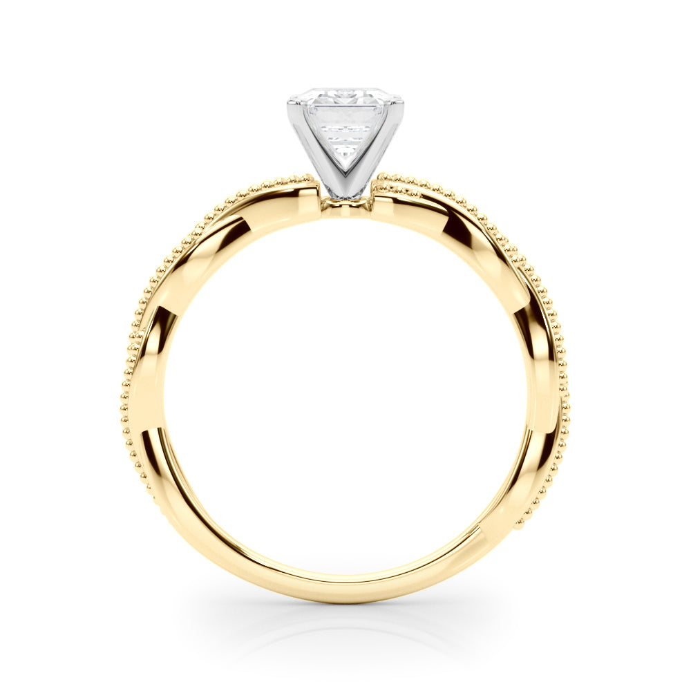 Anastasia Twisted Vine Emerald Diamond Solitaire Engagement Ring-VIRABYANI